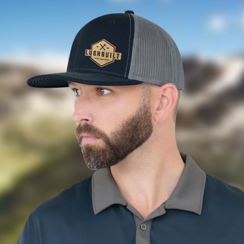 Custom Leather Patch Trucker Caps Advanced Imagewerx London Ontario Canada